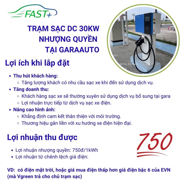 VÌ SAO CÁC GARA Ô TÔ NÊN LẮP TRẠM SẠC NHƯỢNG QUYỀN DC30KW?