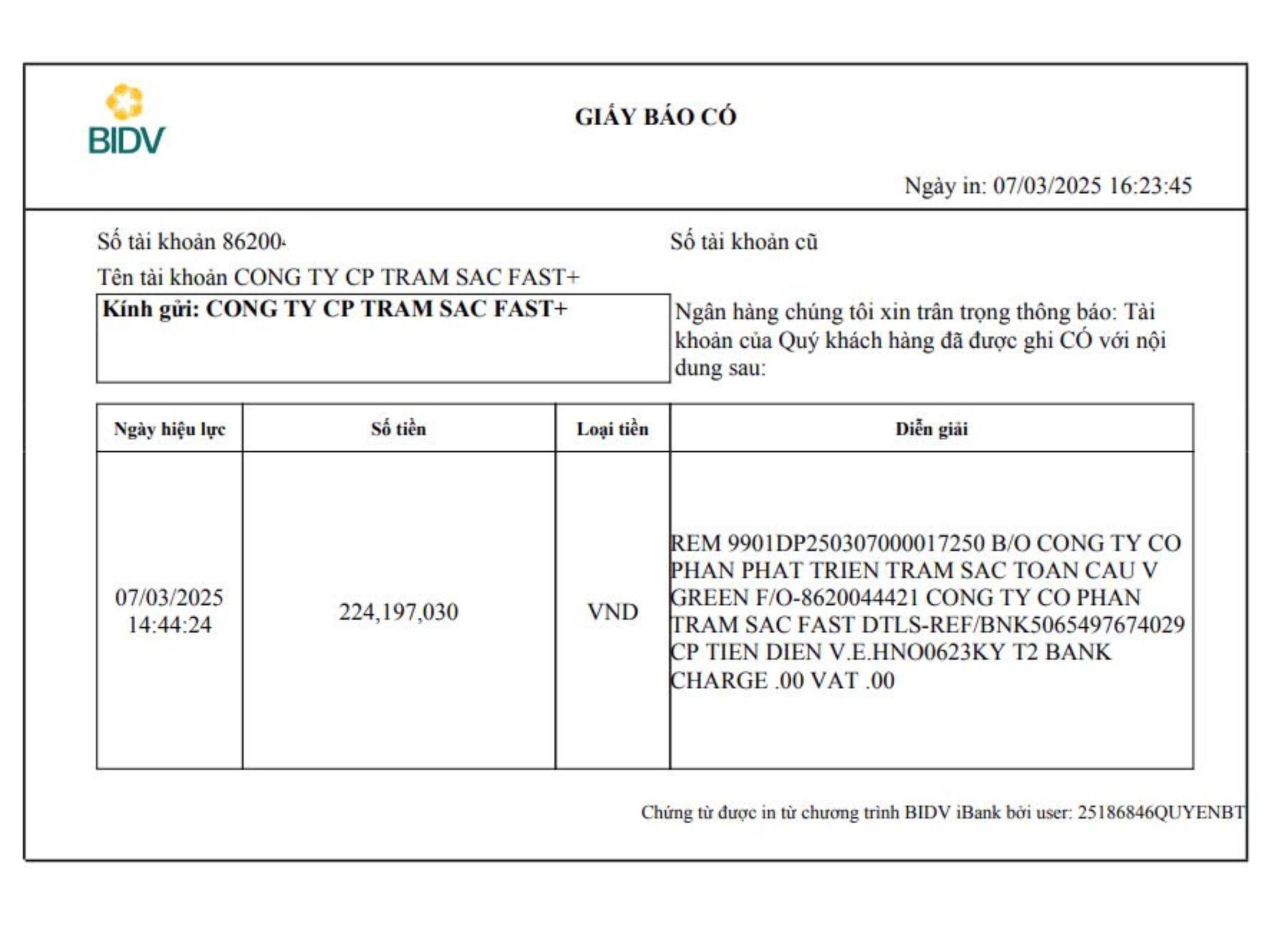 HƠN 1 TỶ TIỀN ĐIỆN ĐƯỢC THANH TOÁN ĐÚNG HẠN – CAM KẾT TỪ FAST+ VÀ VGREEN VỚI CHỦ ĐẦU TƯ