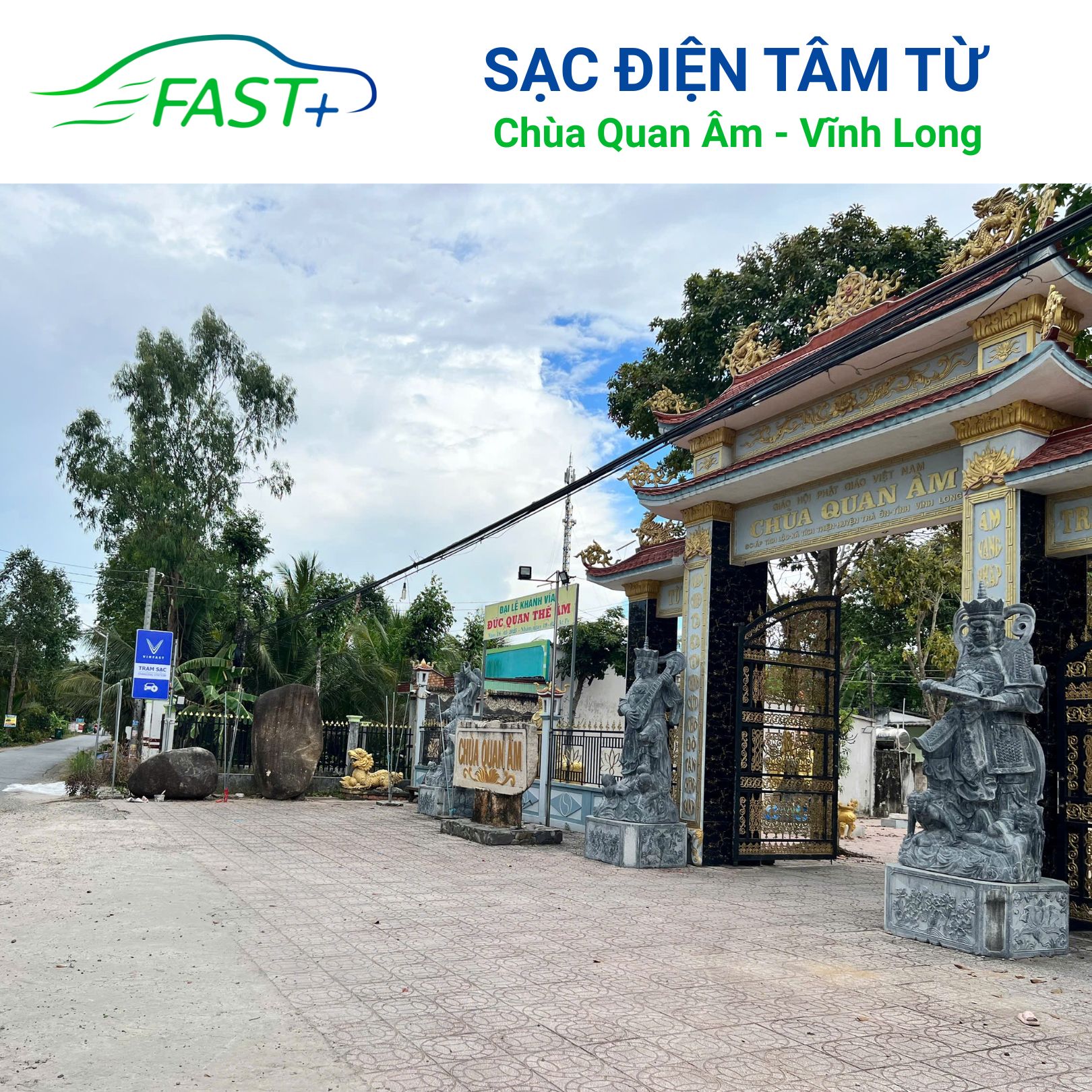 SẠC ĐIỆN TÂM TỪ – TRẠM SẠC ĐẶC BIỆT TẠI CHÙA QUAN ÂM Nơi năng lượng từ bi được gửi đi trong từng nhịp sạc