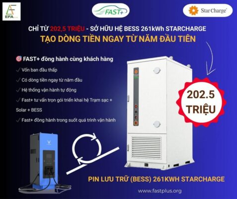 CHỈ TỪ 202,5 TRIỆU – SỞ HỮU HỆ BESS 261kWh STARCHARGE TẠO DÒNG TIỀN NGAY TỪ NĂM ĐẦU TIÊN