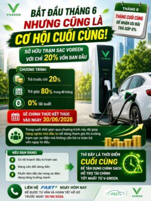 THÁNG 6 CƠ HỘI CUỐI ĐỂ SỞ HỮU TRẠM SẠC NHƯỢNG QUYỀN CHỈ TỪ 20% VỐN BAN ĐẦU